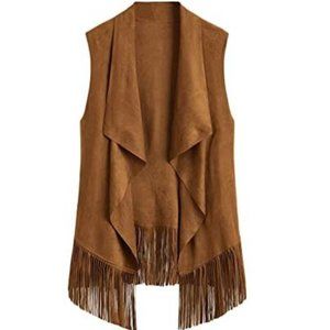 Reitmans Fringe Hem Sleeveless Cardigan Vest | Size S